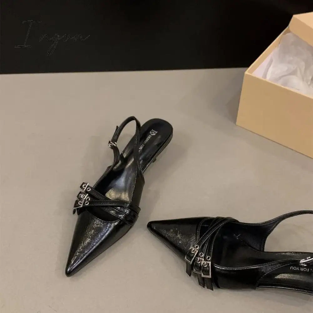Formal High Heeled Sandals for Woman Concise Office Lady Slingbacks Stilettos Sexy Pointed Toes Summer Chic Ladies Mules Shoes