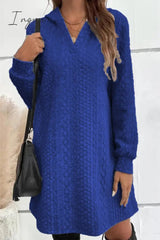 Ingvn - Casual Solid Patchwork V Neck A Line Dresses