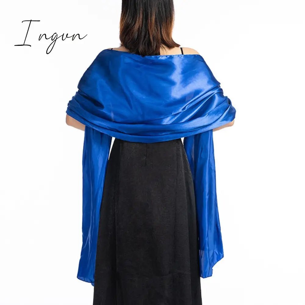 Ingvn - 16 Colors Shrugs for Women Evening Cape Dress Wraps Shawls 240*70cm Satin Long Formal Wedding Party Prom Wraps Ladies Bolero