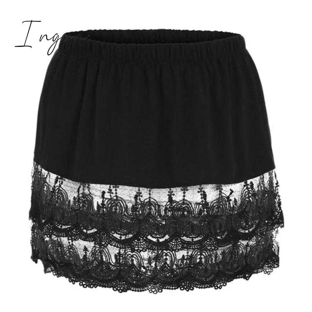 Ingvn - Spring Outfits New Style Womens Fake Shirts Hem Underskirts Elastic High Waist Split Half Slips Skirts Hoodies Sweaters Extender Hemline