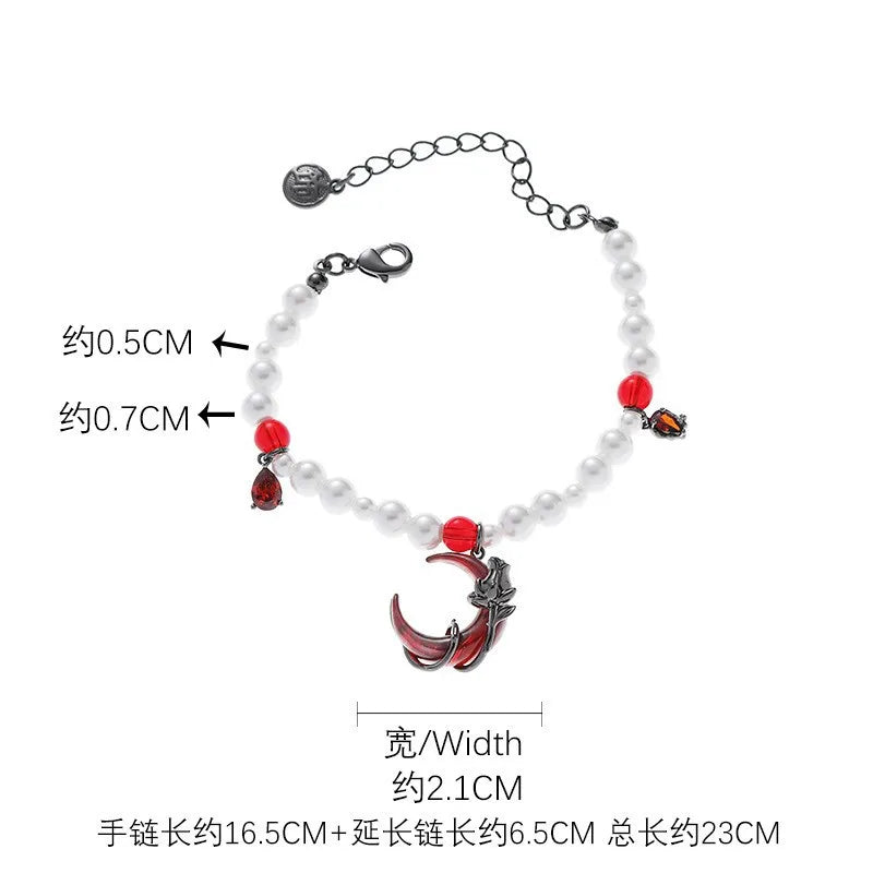INGVN  2024 New Rose Crescent Set Asymmetrical Earrings For Women's Goth Jewelry Party Gifts