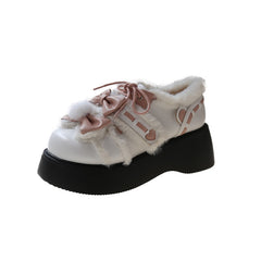 Women's Shoes Casual Shoes Spring Sneakers Platform Colorful Thick Sole Slip-on PU Winter PVC Round Toe Mixed Colors Lace-U
