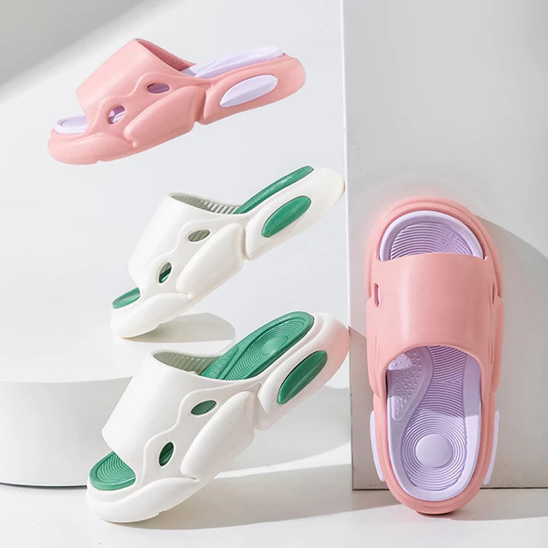 Ingvn  Fashion Mix Color Unisex Outdoor Slippers  Summer Eva Thick Sole Beach Slides Woman Non Slip Flip-Flops Couple Home Shoes