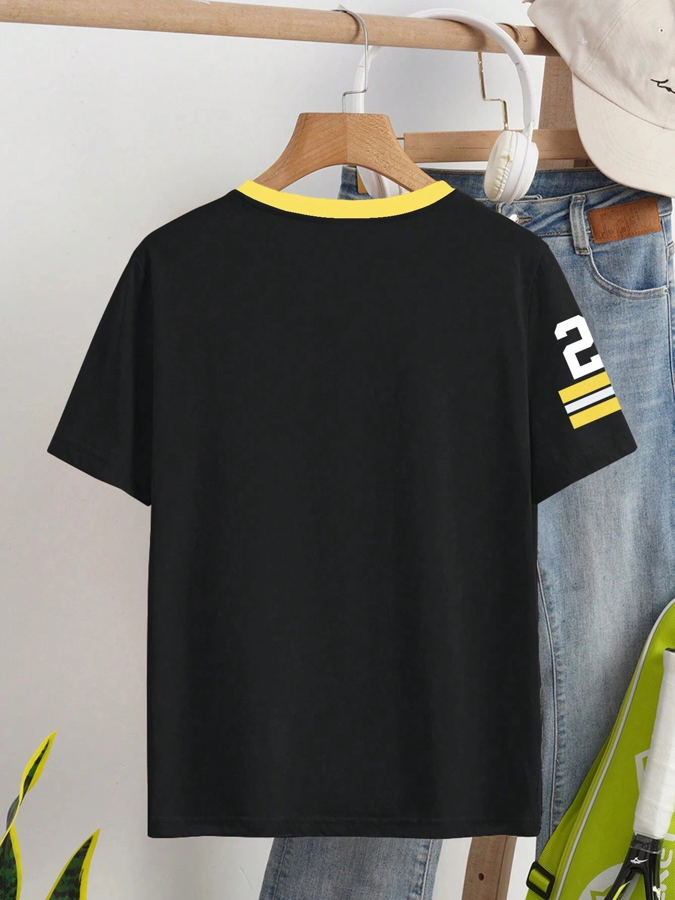 Women's Summer V-Neck Loose Casual Numeric Print T-Shirt Graphic Tee  Tops Loose And Breathable Sports Jersey Trendy T-shirt