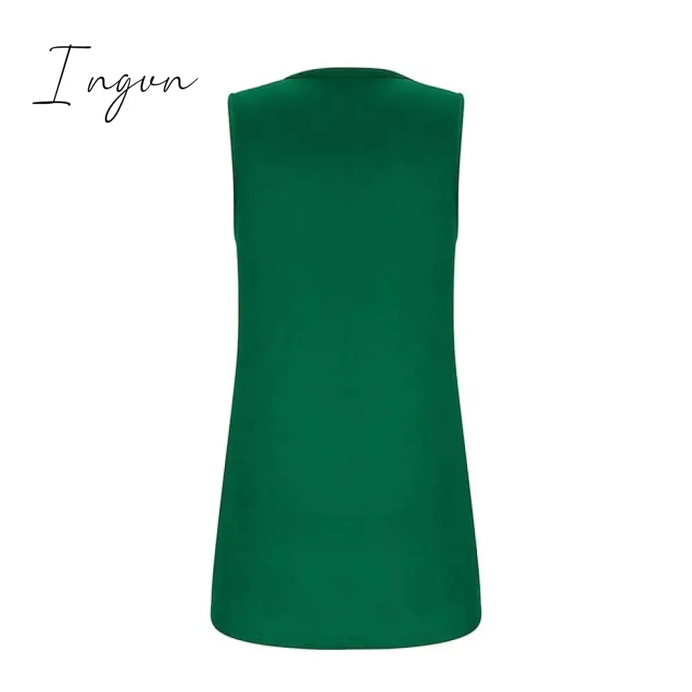 Ingvn - Women's Tank Pleated Solid / Plain Color Basic Square Neck Sleeveless Summer Wine Red Black White Light Green Pink