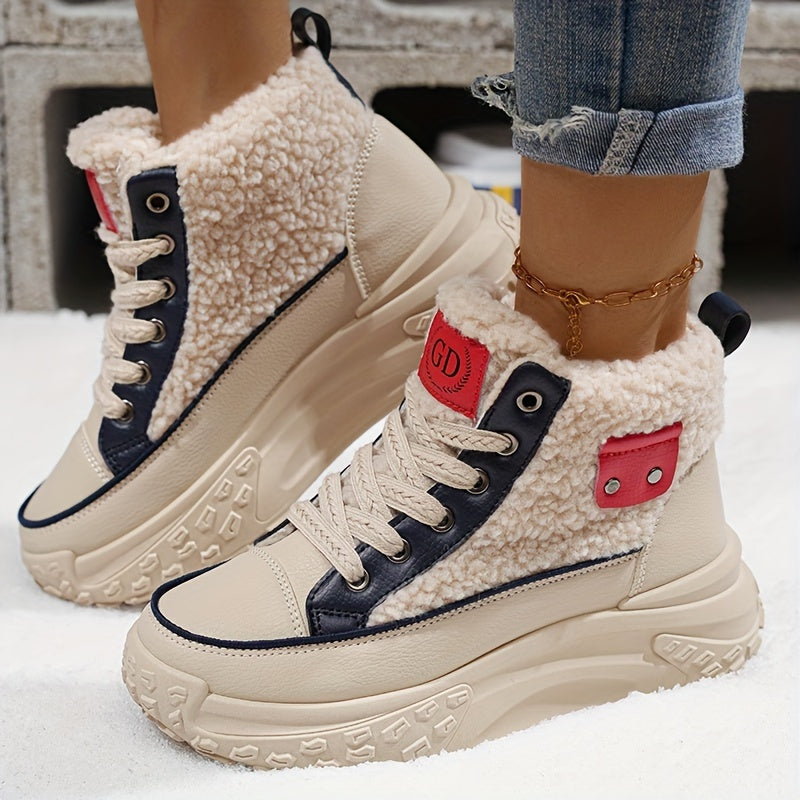 Women's Winter Thick Bottom Short Boots, Insulated Shoes With Low Heel, Perfect For Casual Outdoor Wear