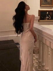 Sexy Spaghetti Straps Mermaid Womens Dresses Korean Luxurious Sequins Evening Party Dress Summer Fashion Female Wedding Vestidos