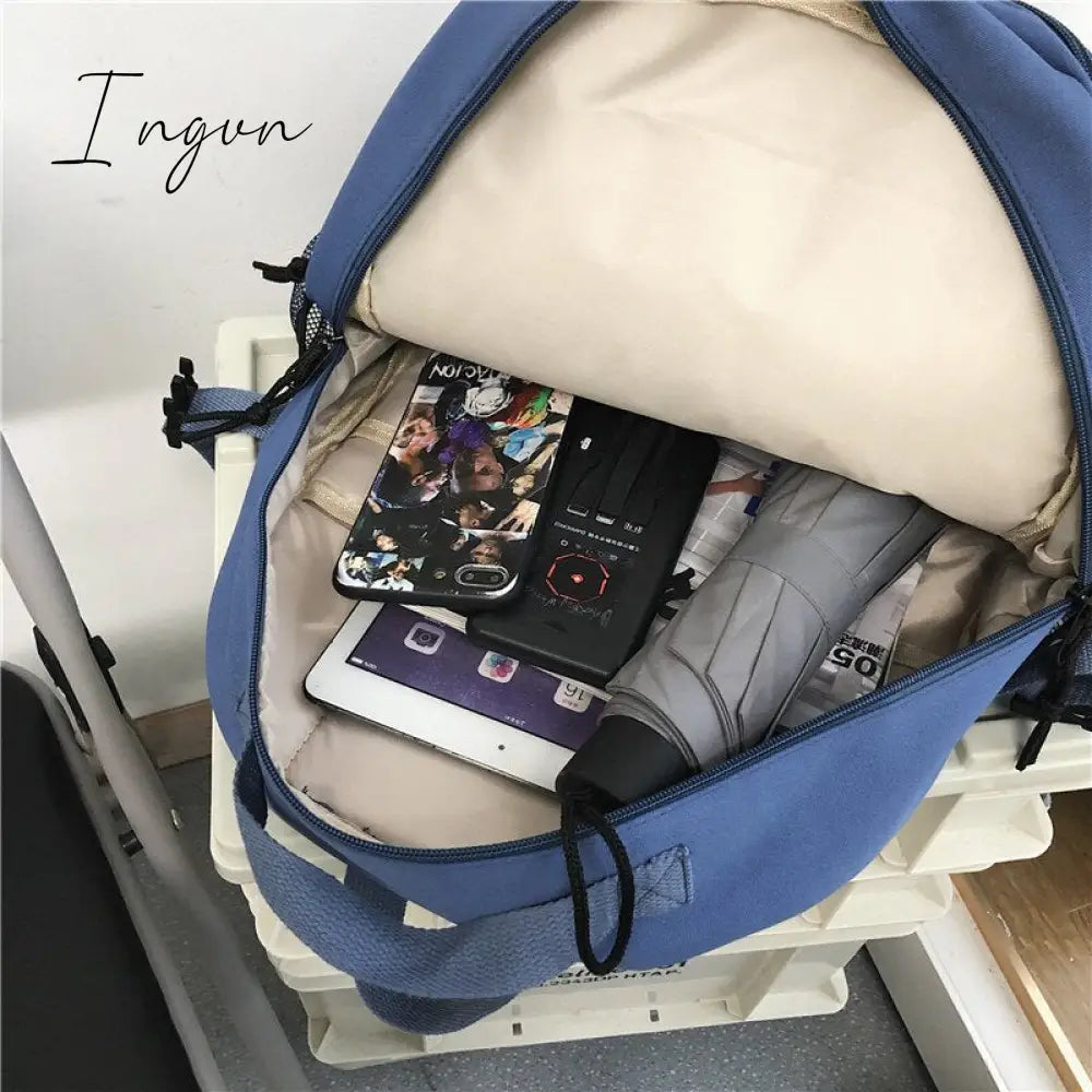 Ingvn - Aesthetic College Multi-Pocket Backpack