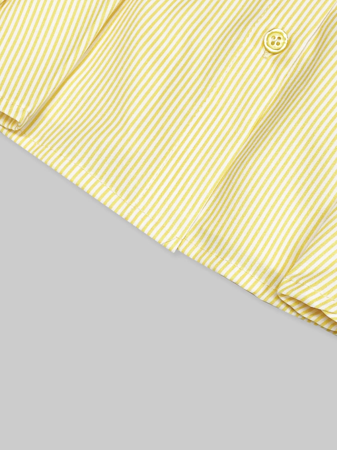 Striped Puff Sleeve Button-Up Shirt