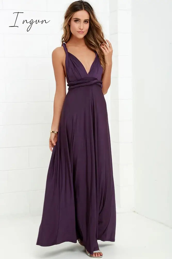 Ingvn - Sexy Women Maxi Dress Red infinity Long Dress Multiway Bridesmaids Convertible Wrap Party Dresses Robe Longue Femme Plus Size