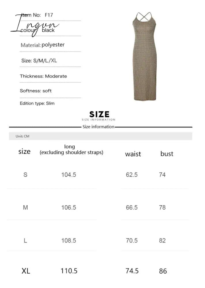 Ingvn - Women's Dresses Party Sexy Dresses Elegant Summer Women's Houndstooth Print Tight Bandage Dresses Club Gala Party Long Dres