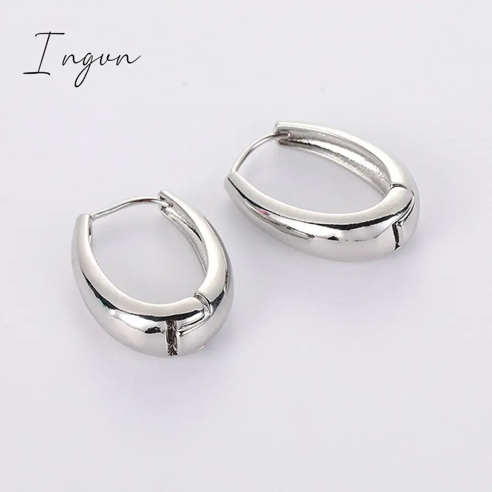 Ingvn - New Heart Zircon Hoop Earrings for Women Gold Plated Stainless Steel Drop Earrings 2023 Trend Luxury Wedding Part Jewelry Gift