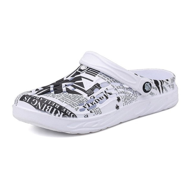 Men Summer Shoes Sandals Men's Holes Sandals Hollow Breathable Flip Flops Croc Shoes Fashion Beach Slippers Big Size 47