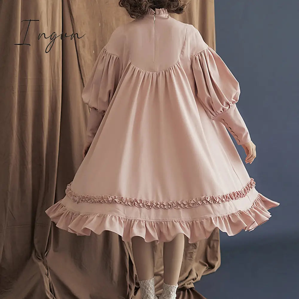 Ingvn - New Arrival 5 Colors Gothic Lolita Dress Japanese Soft Sister Black Dresses Cotton Women Princess Dress Girl Halloween Costume