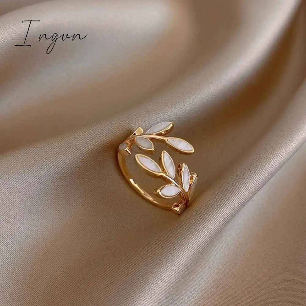 New Luxury Leaf Branch Shape Open Rings For Women Korean Party Exquisite Finger Ring Girls Minimalist Unusual Jewelry Gifts