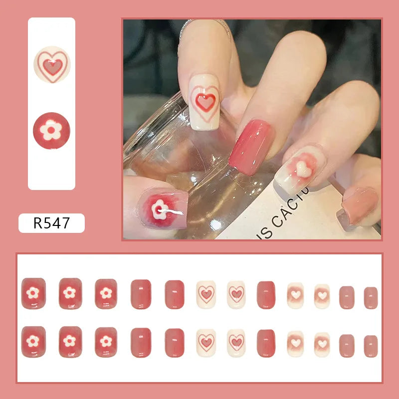 24pcs Lemon Short Wear Tips Nail False Patch Press on Nails Supplies for Professionals Artifical Fake Nails Faux Ongles Uñas
