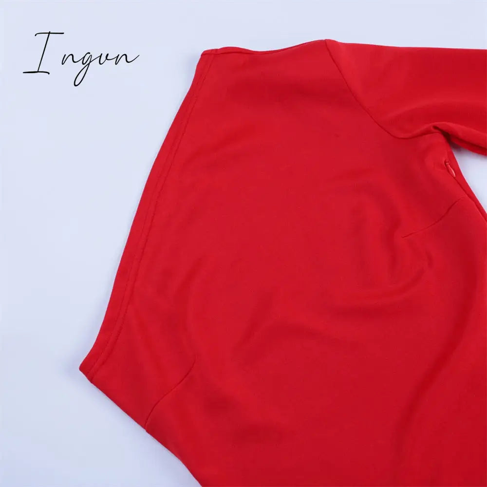 Ingvn - Long Elegant Dresses for Women Summer One Shoulder Maxi Dress Bodycon Sexy Black Slit Fomal Wedding Evening Party Dress 2023