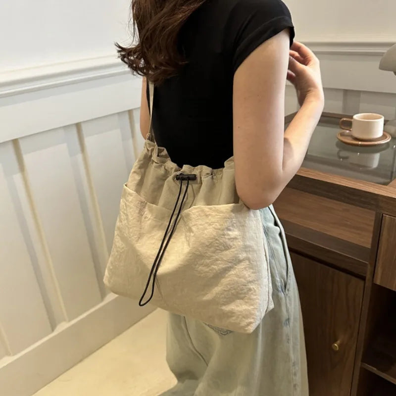Ingvn  New Large Capacity Versatile Shoulder Bag for Women's Summer Popular Lightweight Shoulder Crossbody Bag Minimalist Tote Handbag