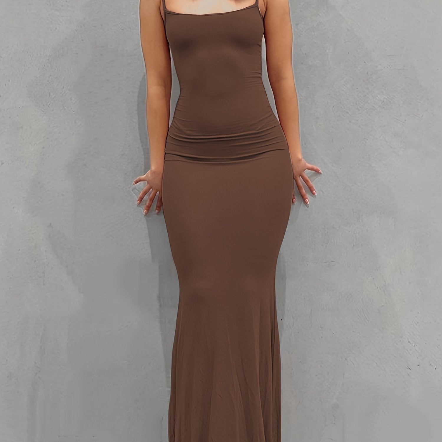 Flattering Sleeveless Backless Maxi Dress - Casual Lounge Comfort with a Sexy Twist - Seamless Bodycon Fit for Everyday Glam - Womens Fashion Must-Have