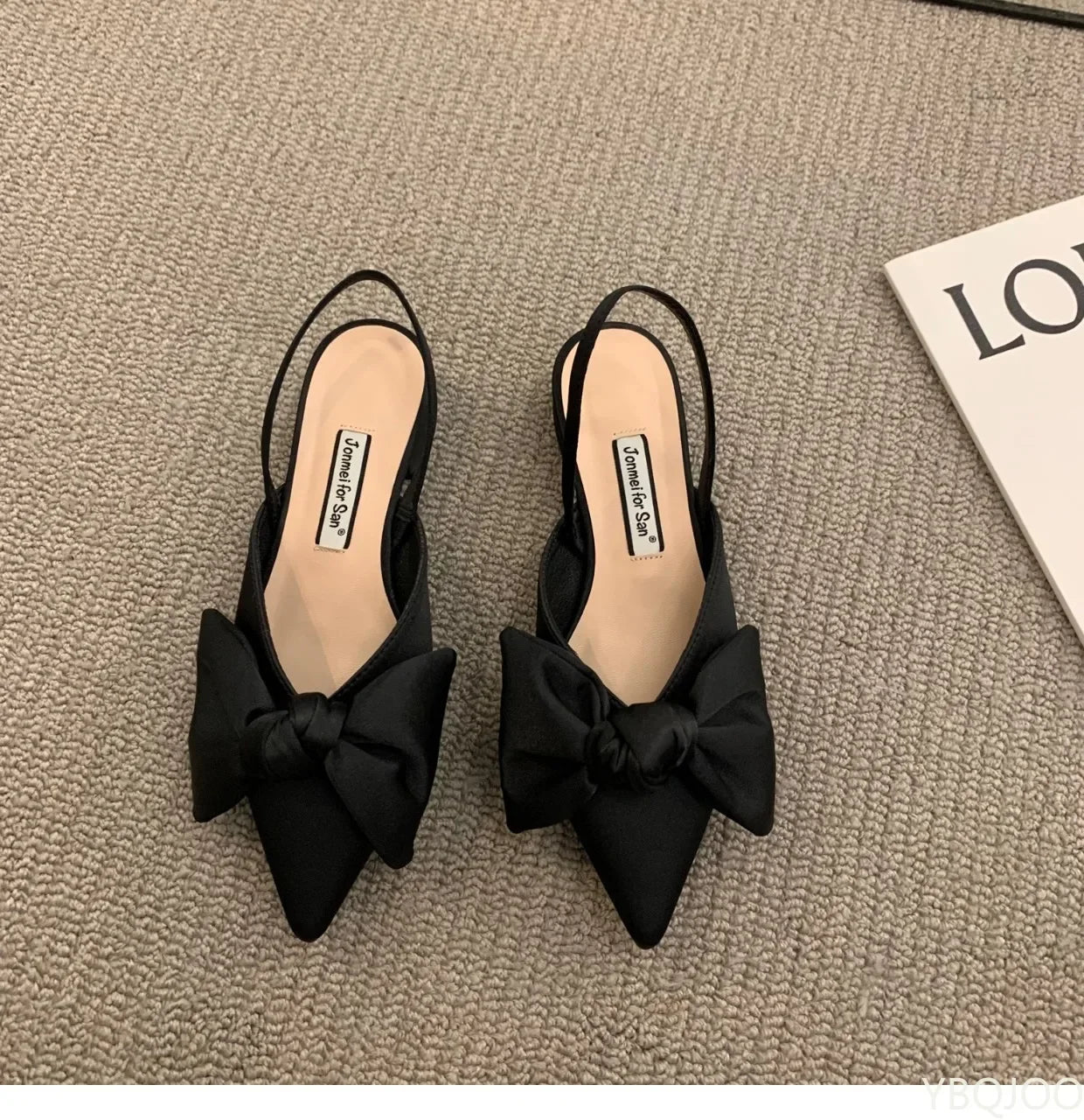 Bow Sandals Women Summer Pointed Low Heel Sandals Women Fashion Baotou Thin Strap Sandals High Heels Sandalias De Mujer