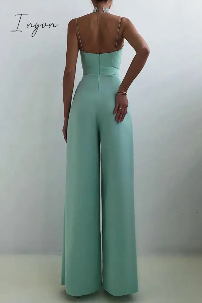 Ingvn - Fashion Casual Solid Patchwork V Neck Loose Jumpsuits(6 Colors)