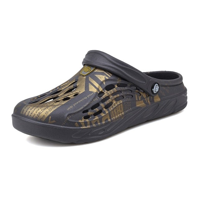 Men Summer Shoes Sandals Men's Holes Sandals Hollow Breathable Flip Flops Croc Shoes Fashion Beach Slippers Big Size 47