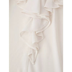 Elegant Ruffle White Shirt Women Lace Up Collar Butterfly Sleeve Casual Office Shirts Spring Summer Blouse Blusas Mujer