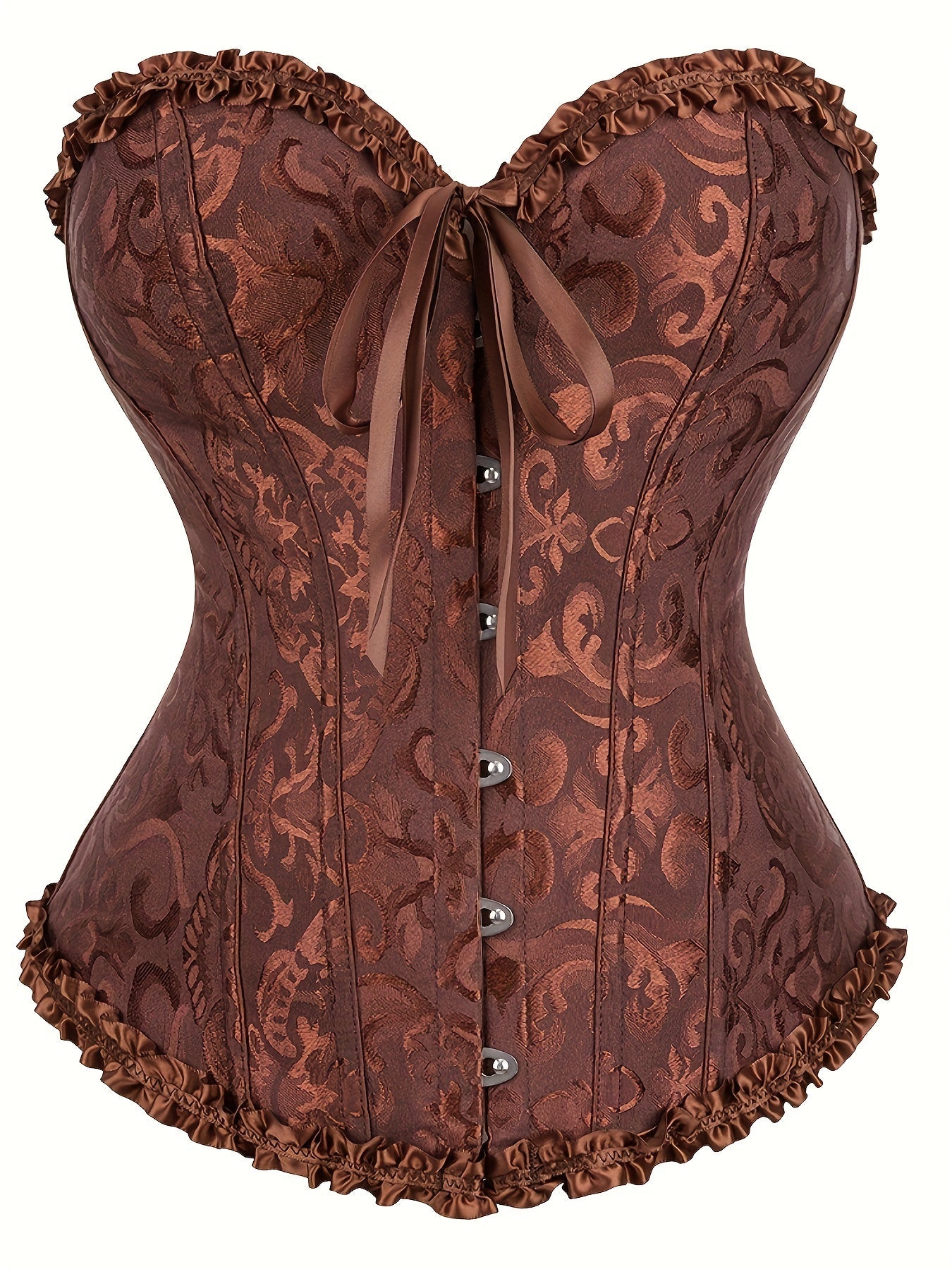 Luxurious Ruffle Strapless Corset Bustier - Sculpting Tummy Control, Adjustable Lace Up, Jacquard Fabric, Body Shaping, Womens Lingerie & Shapewear for a Flawless Silhouette