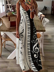 Summer Elegance: Sexy Spaghetti Strap V-Neck Maxi Dress with Unique Print - Durable & Easy Care, Perfect for Any Occasion