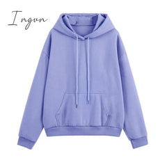 Ingvn - Fleece Tracksuits Women Two Pieces Set Hooded Oversized Sweatshirt Pants Solid Color Hoodie Suits Autumn Winter Casual Outfits