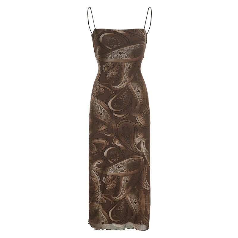 Brown Fairy Mini Dress 90s Vintage Spaghetti Strap Ruffles Short Dress Lace Boho Party Holiday Sundress Women Y2K Streetwear