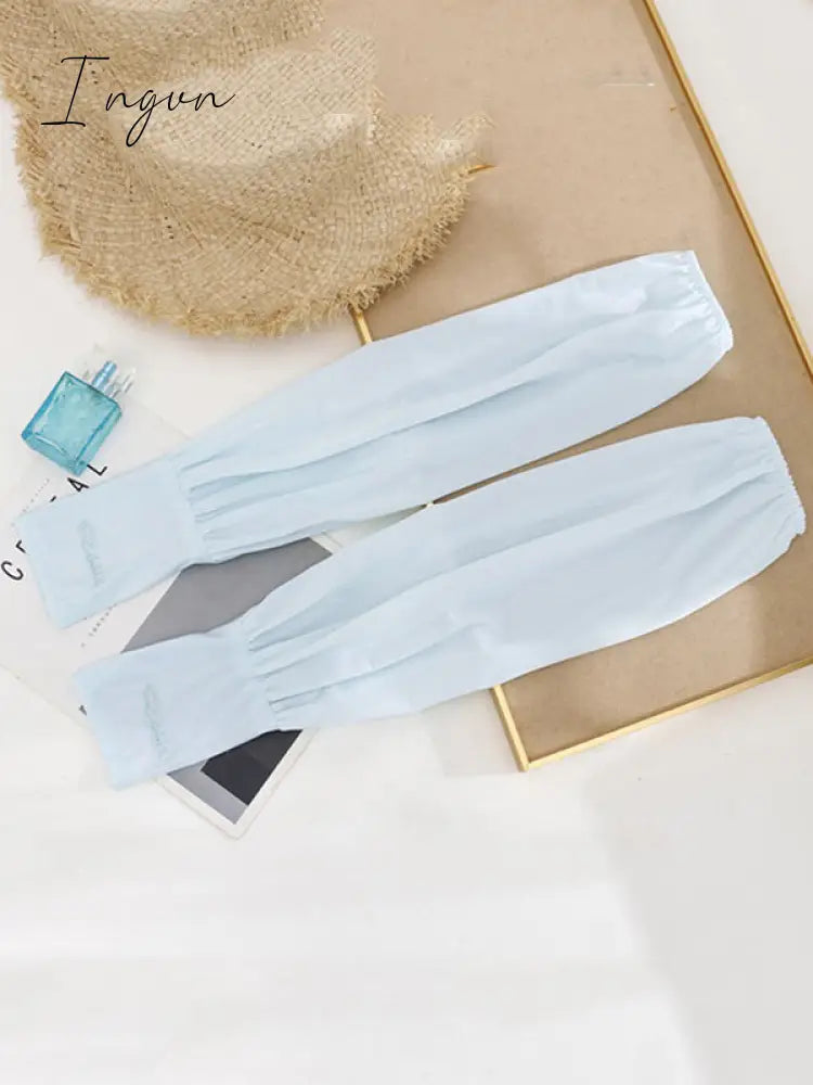 Ingvn - Solid Color Ice Silk Loose Sun Protection Sleevelet