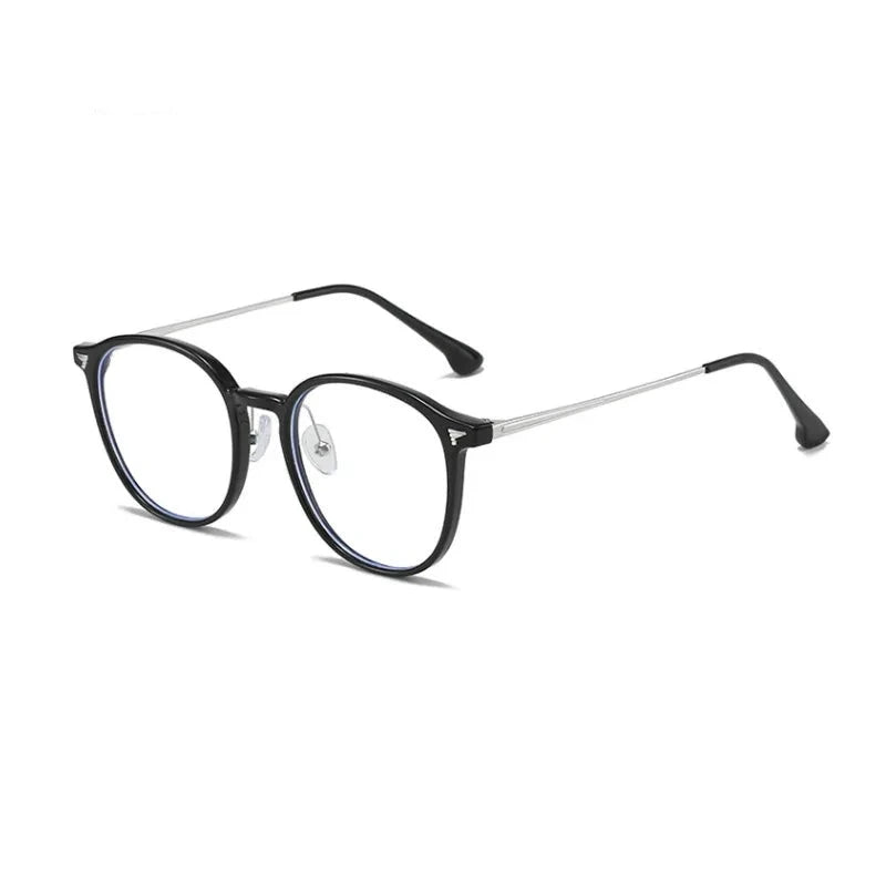 INGVN  Korea Round Tea Glasses Frame Women No Makeup Fashion Anti-blue Glasses Men Contrasting Cute Decorative Glasses Eyeglasses