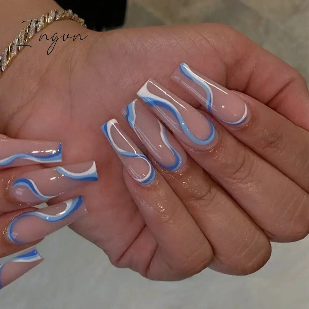 Extra Long Coffin Ballerina False Nails Fake Nails With Designs Press On Nails Manicure Tool Nail Accessory Full Cover Nail Tips
