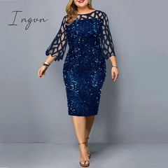 Ingvn - Party Dresses Plus Size Women's Summer Dress for Women Elegant Sequin Green Bodycon Dress Evening Wedding Outfits 4XL 5XL