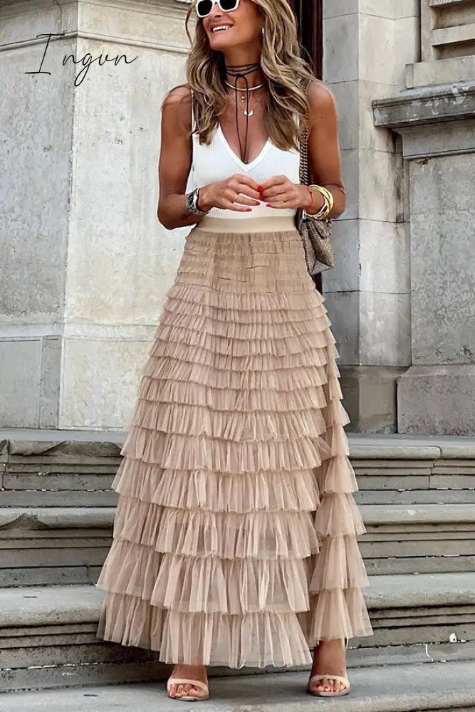 Ingvn - Make a Royal Statement with this Elastic Waist Tulle Skirt