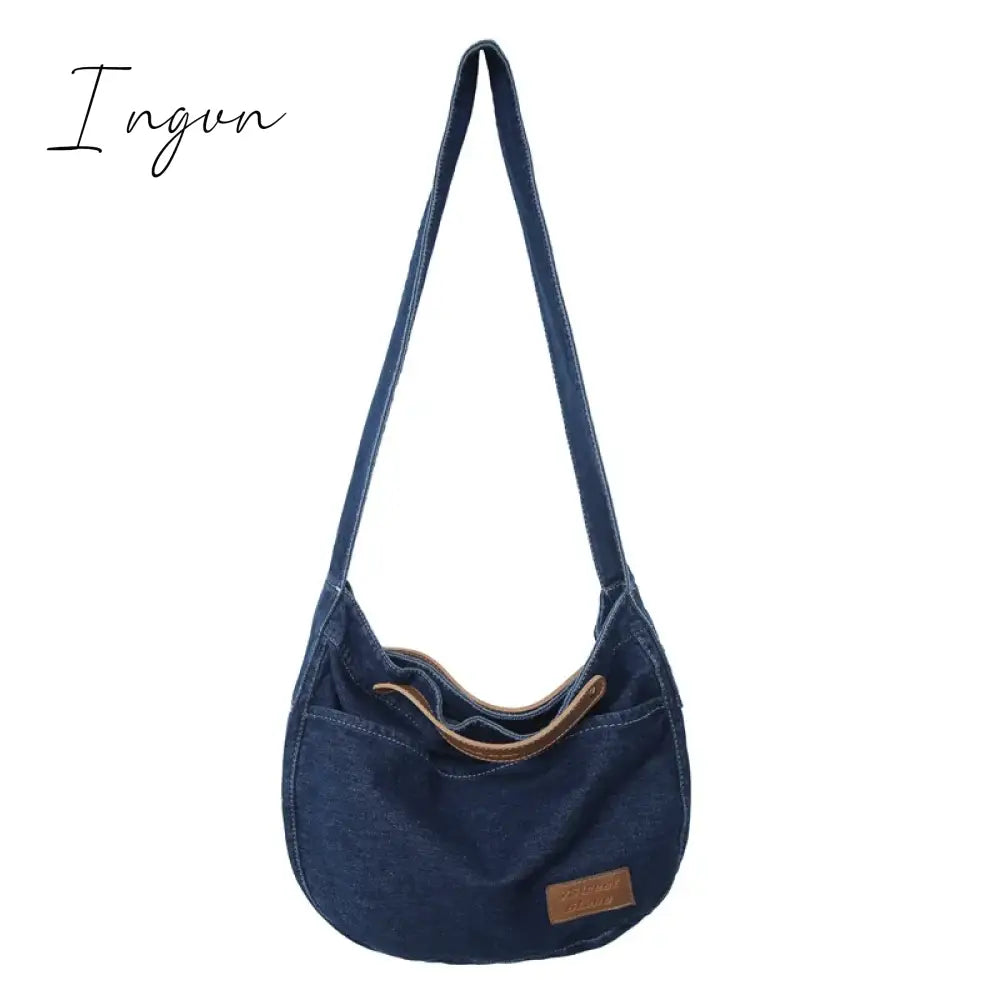 Ingvn - Denim Women's Bag 2024 New Eco Reusable Ladies Handbags Canvas Shopping Travel Shoulder Bags Unisex Jeans Crossbody Bag Shoppers