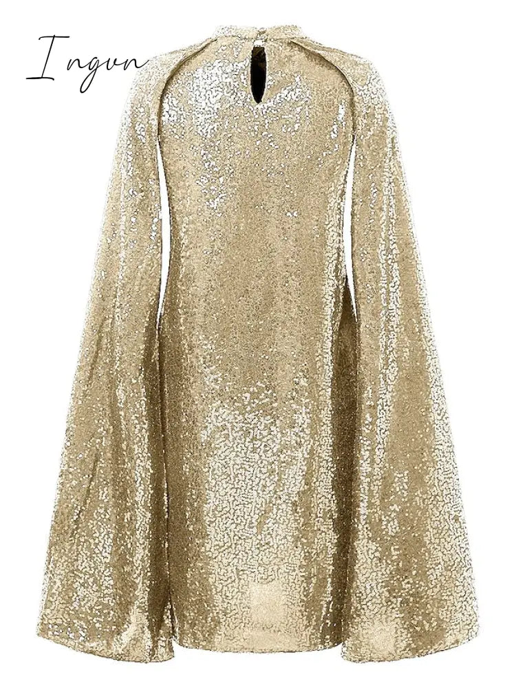 Ingvn - Women‘s Semi Formal Party Dress Sequin Dress Short Mini Dress Silver Gold Sleeveless Pure Color Sequins Split Spring Summer Crew Neck Stylish Elegant 2023 S M L XL XXL