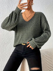 Long Sleeve Soft And Breathable V-Neck Polyester T-Shirt With Elegant Design, Machine Washable, Spring/Autumn Fashion
