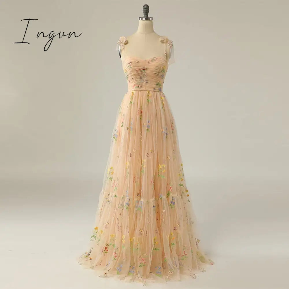 Ingvn - 2023 Elegant Party Dress Prom Dresses Mint Green Adjustable Straps Shiny Love Tulle Tea Length Wedding Party Graduation Dress