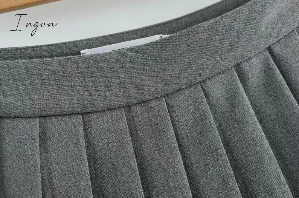 Ingvn - Summer High Waist Skirts Womens Sexy Mini Skirts Vintage Pleated Skirt Korean Tennis Skirts Short White Black