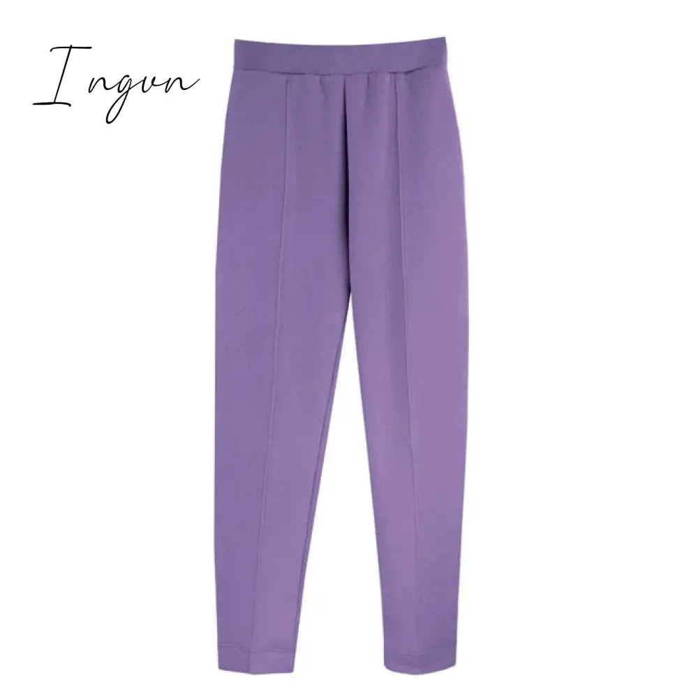 Ingvn - Women Unisex Couple Fleece 100% Cotton Suits 2 Pieces Sets Casual Tracksuit Hoodies Sweatshirt Pants Plus Size