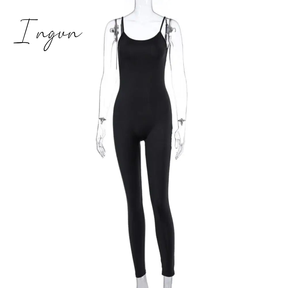 Ingvn - strap women long jumpsuit bodycon sexy streetwear fitness sportswear summer clothes lounge wear club outfit body