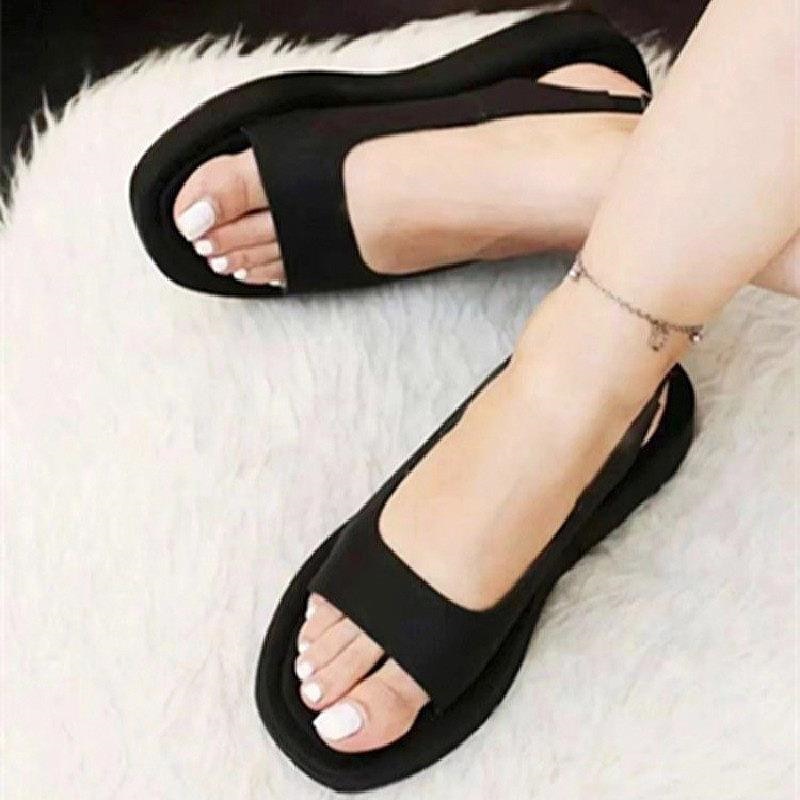 Women Sandals Summer  Soft Casual Summer Shoes For Women Elegant Low Heels Flat Sandalias Mujer Slip On Summer Footwear