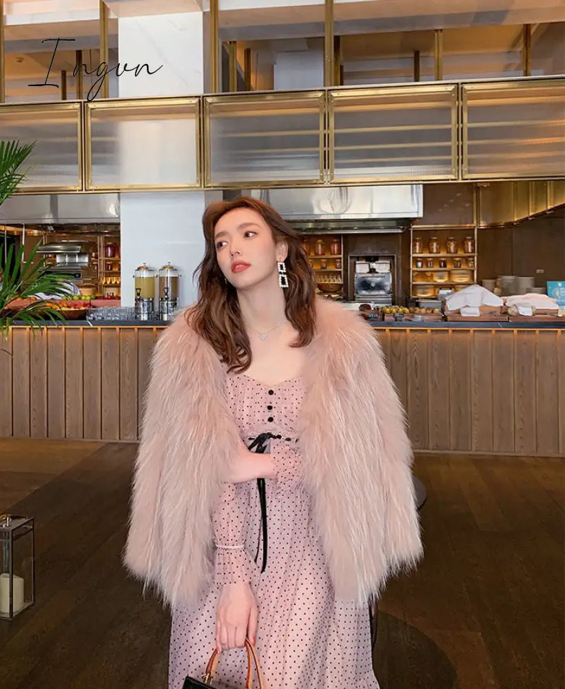 Ingvn - French Vintage Midi Dress Women Puffer Sleeve Square Collor Office Elegant Dress Female Spring Dot One Piece Dress Korean
