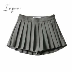 Ingvn - Summer High Waist Skirts Womens Sexy Mini Skirts Vintage Pleated Skirt Korean Tennis Skirts Short White Black
