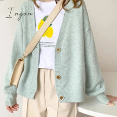 Ingvn - Women Cardigans Sweater Tops Cashmere Casual Sweater Jacket Chic Tops Woman's Sweater Cardigans jersey knit Jumpers