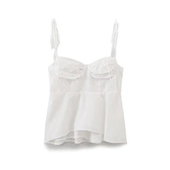White Corset Top Women Sexy Backless Crop Top Summer Beach Bustier Top Streetwear Camis Holiday ropa de mujer