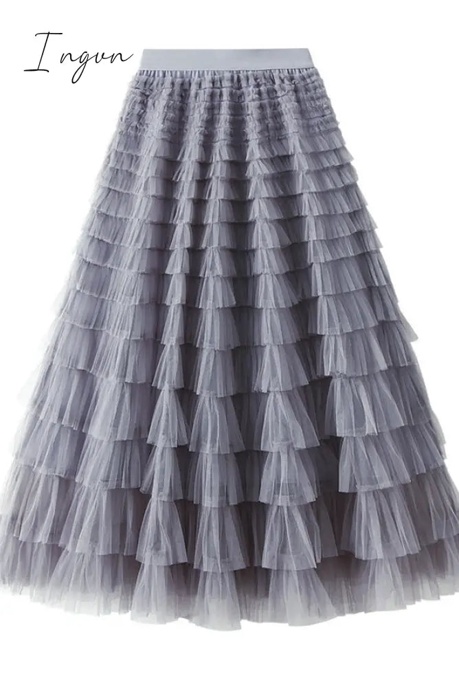 Ingvn - Make a Royal Statement with this Elastic Waist Tulle Skirt