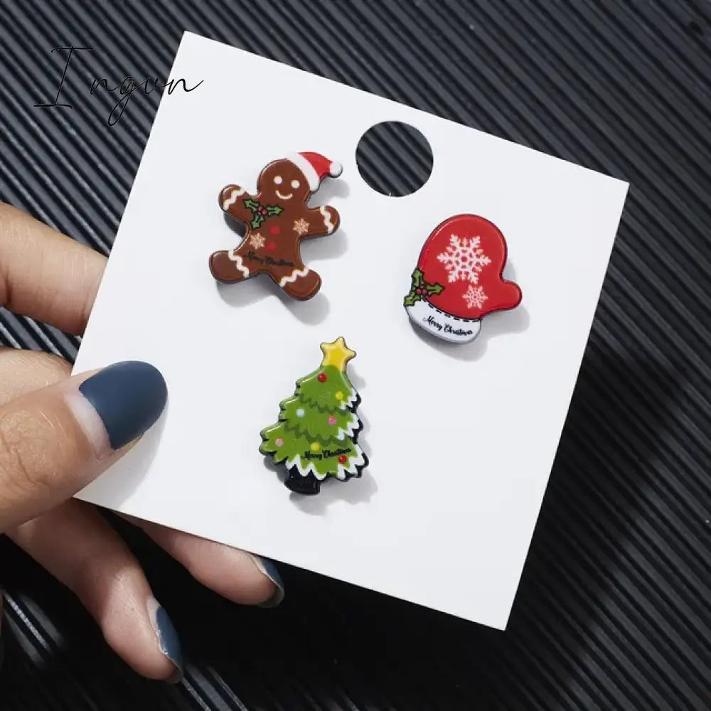 3pcs/set Christmas Gift For Women Men Brooches Enamel Pins Santa Claus Bell Elk Snowflake Xmas Tree Brooch Kids New Year Pin